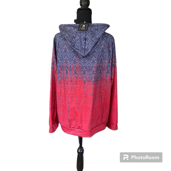 ETCYY Women's Color Block Hoodie Long Sleeve Casual Drawstring Full Zip Sz L - Picture 3 of 10